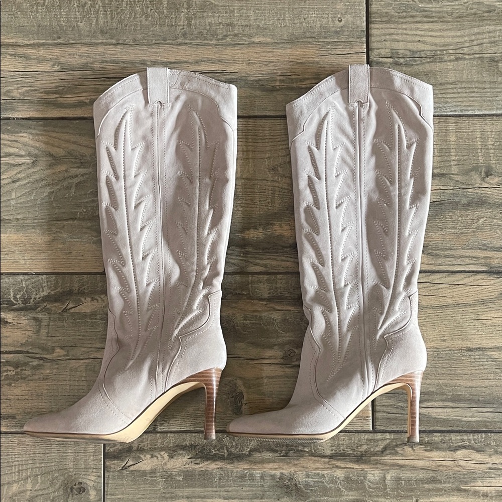 Nine West Light Beige Heeled Boots